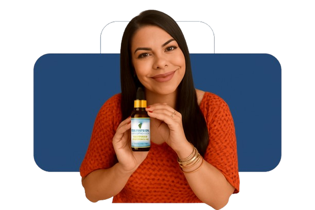 Mulher segurando frasco de Melozen