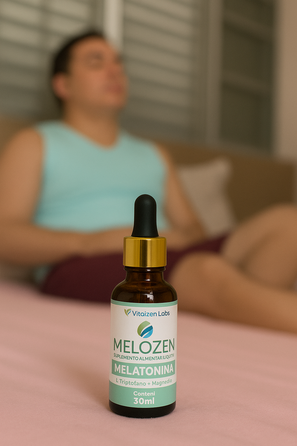 Frasco de suplemento Melozen com selo Anvisa